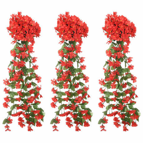 Vidaxx guirlandes de fleurs 3 pcs 85 cm rouge