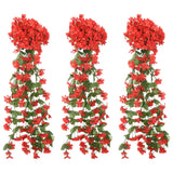 VidaXL guirlandes de Noël avec fleurs 3 pcs 85 cm rouge
