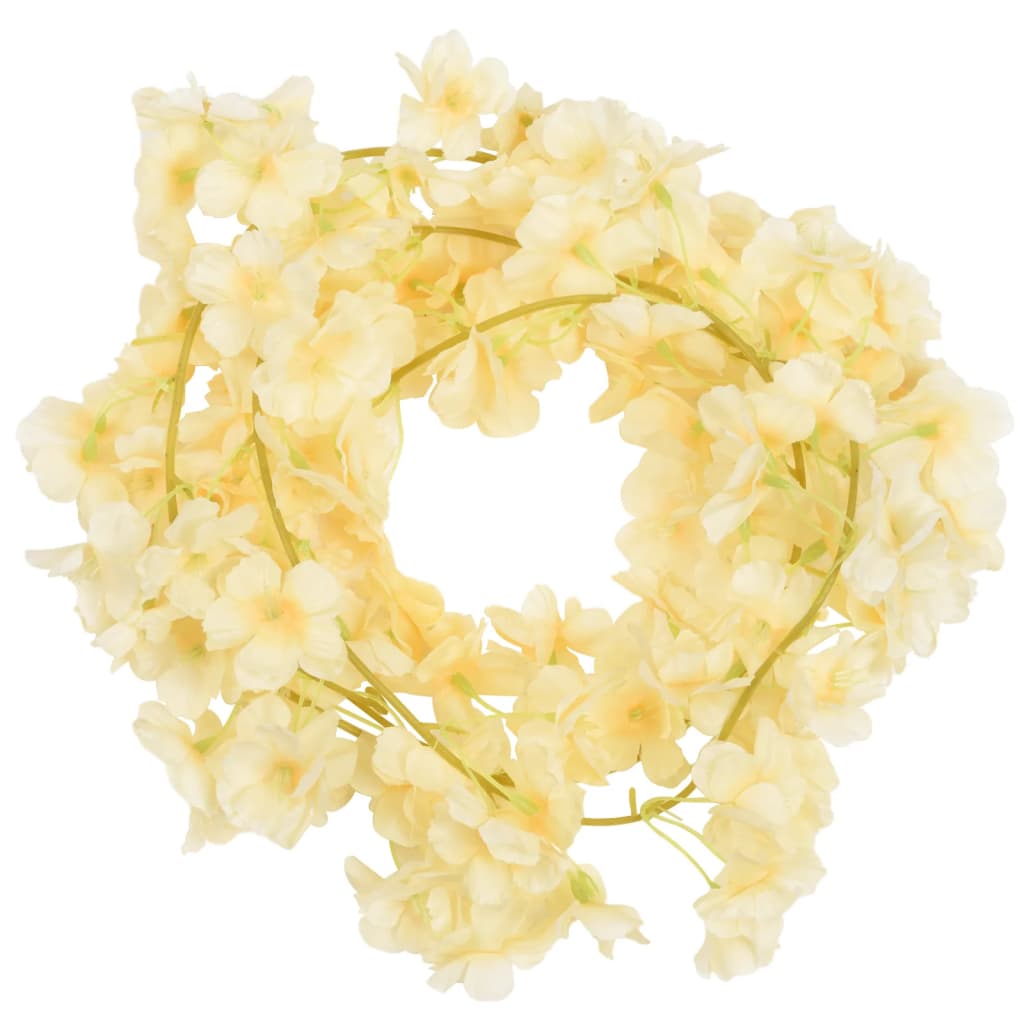 VidaXL guirlandes de Noël avec fleurs 6 pcs 180 cm couleur champagne
