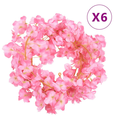Vidaxx guirlandes de fleurs 6 pcs 180 cm rose foncé