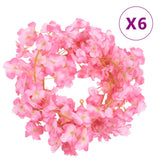Vidaxx guirlandes de fleurs 6 pcs 180 cm rose foncé