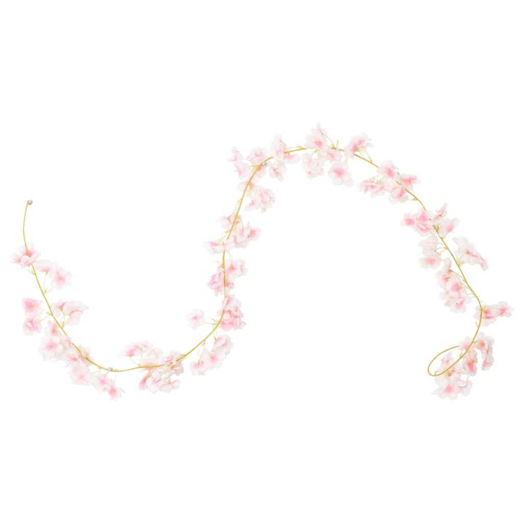 VidaXL guirlandes de Noël avec fleurs 6 pcs 180 cm rose clair