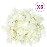 Vidaxl Christmas Garlands with Flowers 6 St 180 cm White