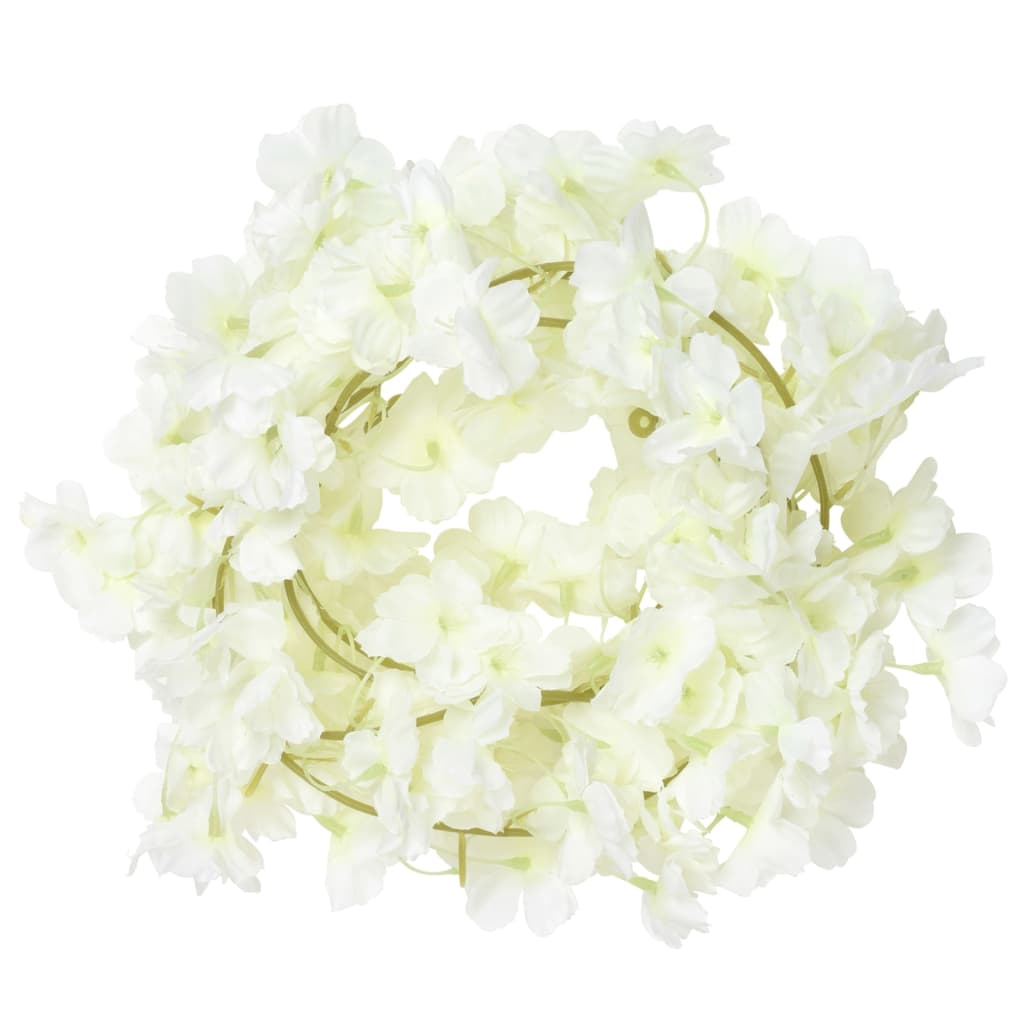 Vidaxx guirlandes de Noël avec fleurs 6 pcs 180 cm blanc