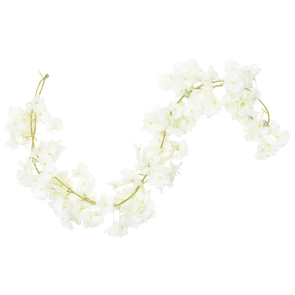Vidaxx guirlandes de Noël avec fleurs 6 pcs 180 cm blanc