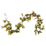 Vidaxl Christmas Garlands with Flowers 6 St 215 cm Champagne farget