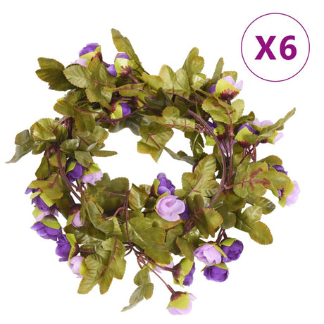 Vidaxx guirlandes de fleurs 6 pcs 215 cm violet clair