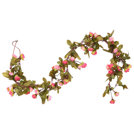 VidaXL guirlandes de fleurs 6 pcs 215 cm rose rose