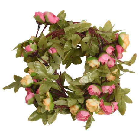 VidaXL guirlandes de fleurs 6 pcs 215 cm rose
