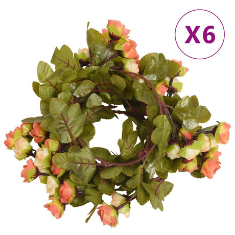 VidaXL guirlandes de fleurs 6 pcs 215 cm rouge lever du soleil
