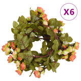 VidaXL guirlandes de Noël avec fleurs 6 pcs 215 cm rouge lever du soleil