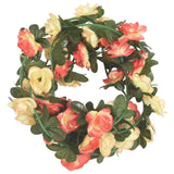 VidaXL guirlandes de Noël avec fleurs 6 pcs 240 cm couleur rose et champagne