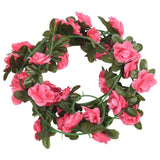 Vidaxl Guierras navideñas con flores 6 st 240 cm rosa rojo