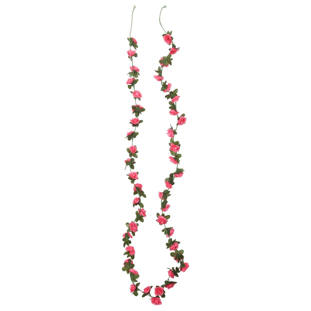 VidaXL guirlandes de Noël avec fleurs 6 pcs 240 cm rouge rose