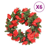 VidaXL guirlandes de Noël avec fleurs 6 pcs 240 cm rouge