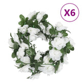 Vidaxx guirlandes de Noël avec fleurs 6 pcs 240 cm blanc