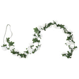 Vidaxx guirlandes de Noël avec fleurs 6 pcs 240 cm blanc