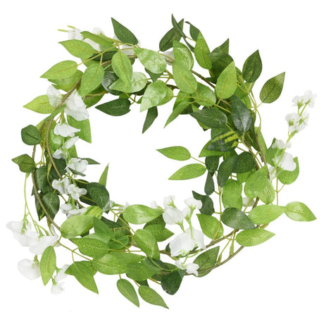 Vidaxx guirlandes de Noël avec fleurs 6 pcs 200 cm blanc