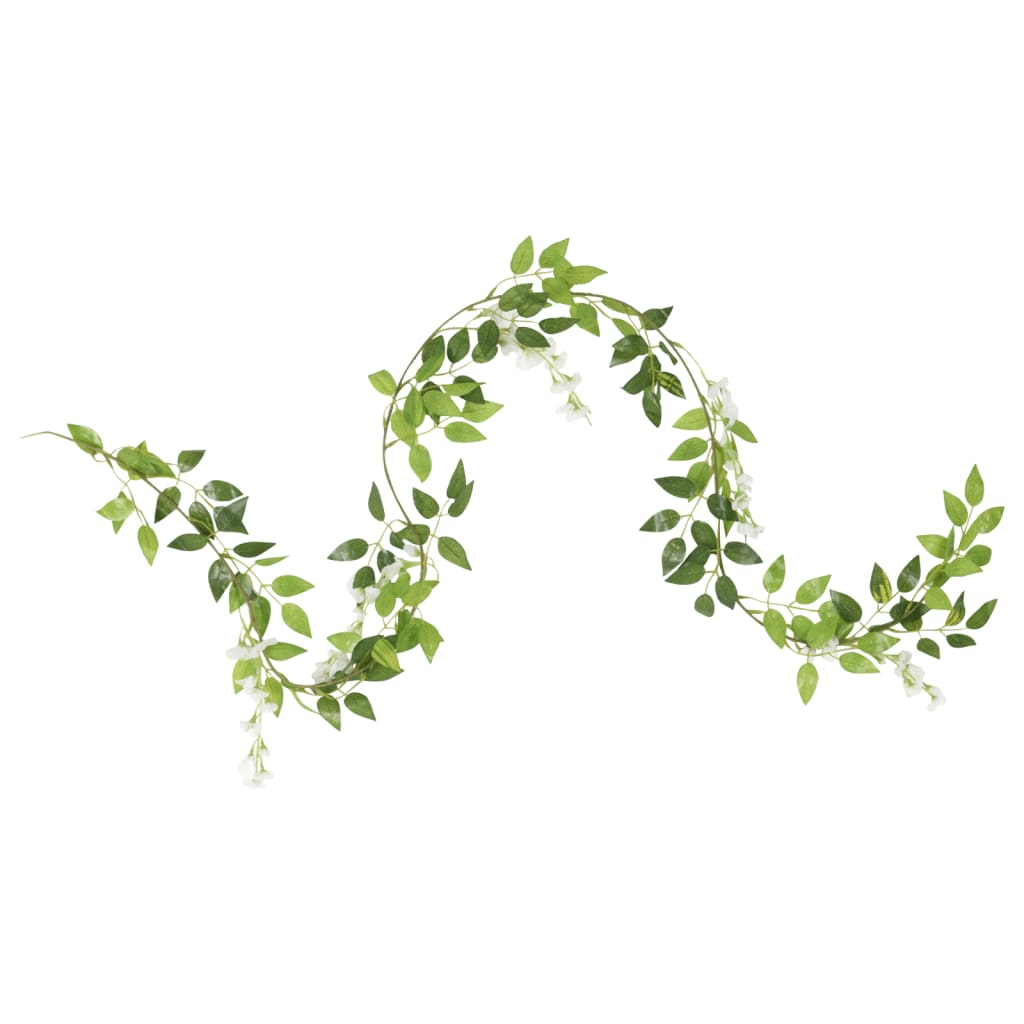 Vidaxx guirlandes de Noël avec fleurs 6 pcs 200 cm blanc