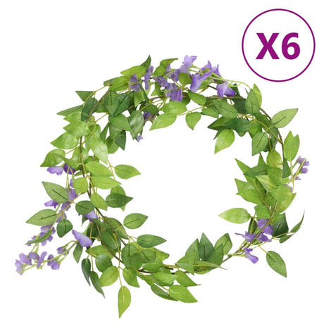 Vidaxx guirlandes de fleurs 6 pcs 200 cm violet