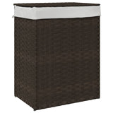 Vidaxl Laundry Basket con coperchio 46x333x60 cm Poly Rattan Brown scuro