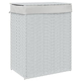 Panier à laverie Vidaxl avec couvercle 46x33x60 cm Poly Rattan blanc
