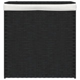 Panier à laverie Vidaxl avec 2 compartiments 53x35x57 cm Poly Rattan Black