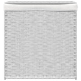 Panier à linge Vidaxl avec 2 compartiments 53x35x57 cm Poly Rattan blanc
