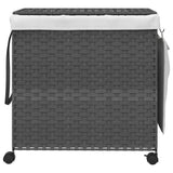 Panier à laverie Vidaxl sur roues 60x35x60,5 cm Gray rotin