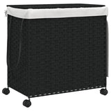 Panier à laverie Vidaxl sur roues 60x35x60,5 cm Black