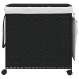 Panier à laverie Vidaxl sur roues 60x35x60,5 cm Black