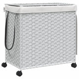 Vidaxl Pralni Basket on Wheels 60x35x60,5 cm rattan biały