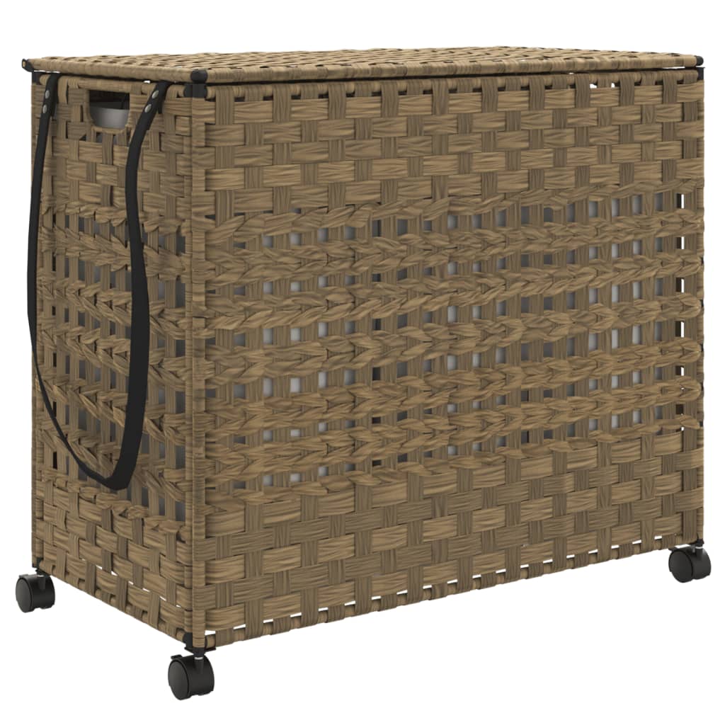 Vidaxl Pralni Basket on Wheels 66x35x60 cm rattan