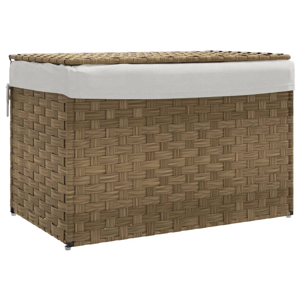 Košara za pranje perila Vidaxl s pokrovom 55,5x35x34 cm poli rattan