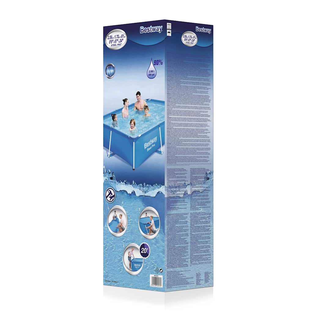 Piscine Bestway steel pro avec structure en acier 259x170x61 cm 56403