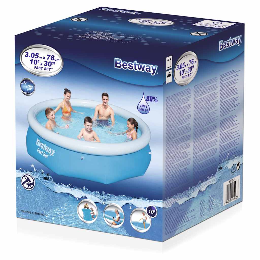 Bestway piscine gonflable ronde à réglage rapide 305x76 cm 57266