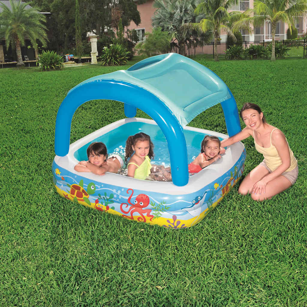 Bestway piscine ludique avec auvent 140x140x114 cm bleu 52192
