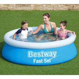 Bestway fast set piscine gonflable ronde 183x51 cm bleu