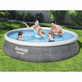 BESTWAY Fast Set Swimming Pool Set mit aufblasbarer Pumpe 396x84 cm