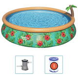 Bestway fast set ensemble de piscine gonflable paradis palms 457x84 cm