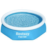 Bestway Fast Set Swimming Pool oppblåsbart rundt 244x66 cm