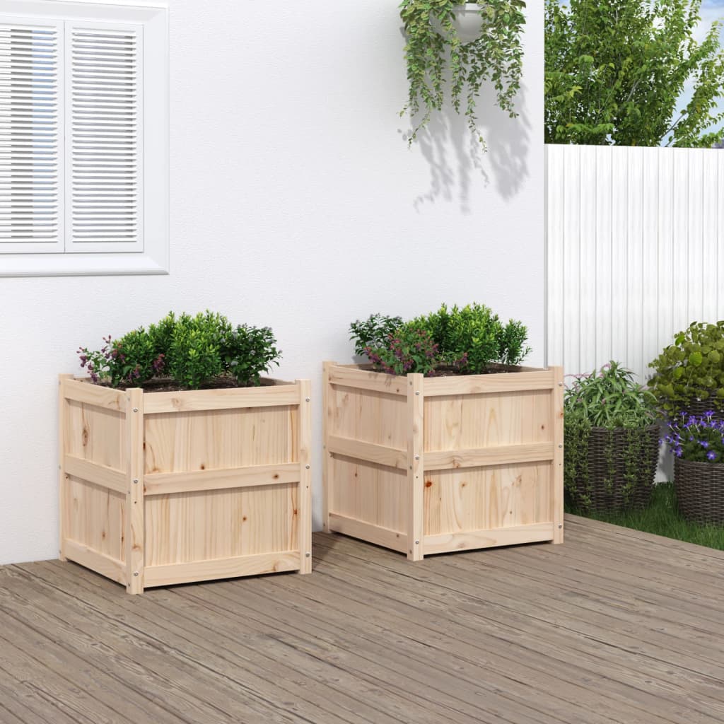 Vidaxx jardinières 2 pcs cm bois de pin massif