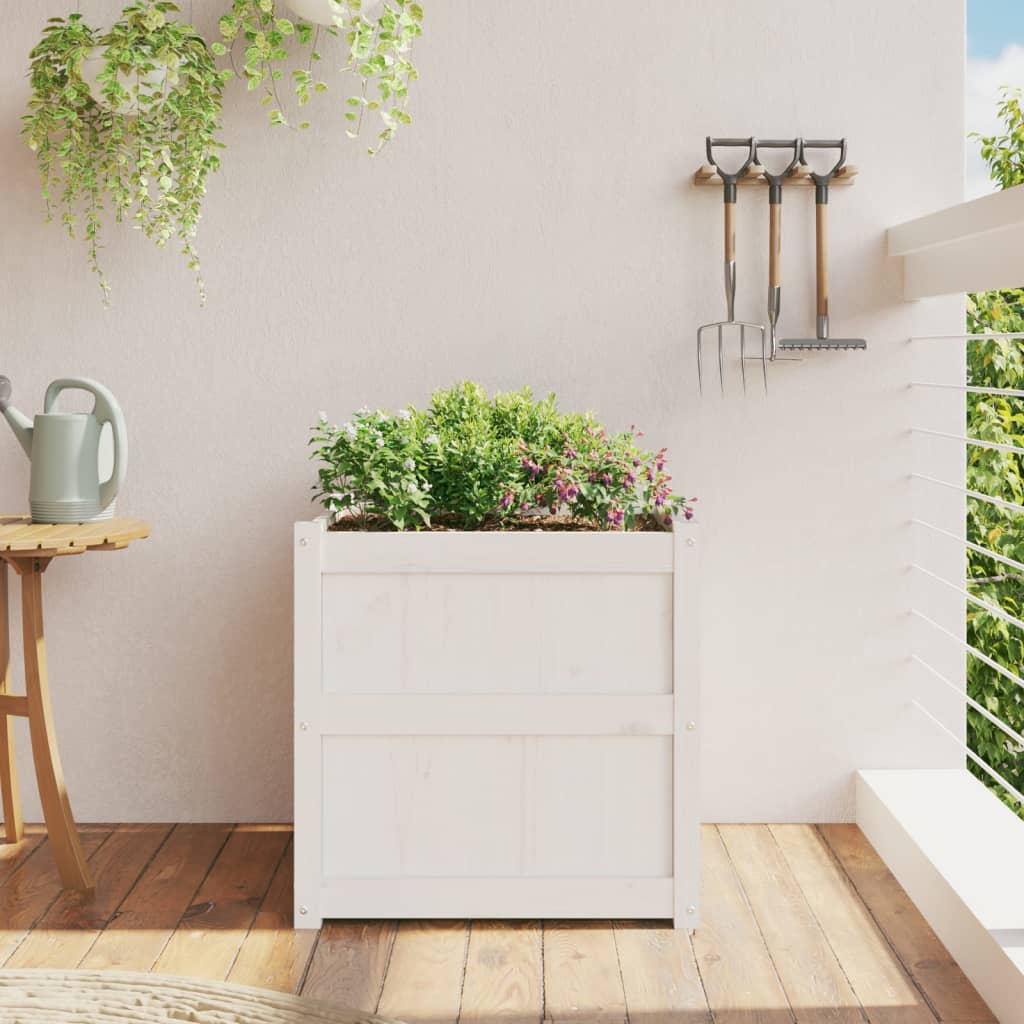 Vidaxx jardinière 60x60x60 cm bois de pin massif blanc