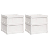 Vidaxx jardinières 2 pcs cm bois de pin massif blanc