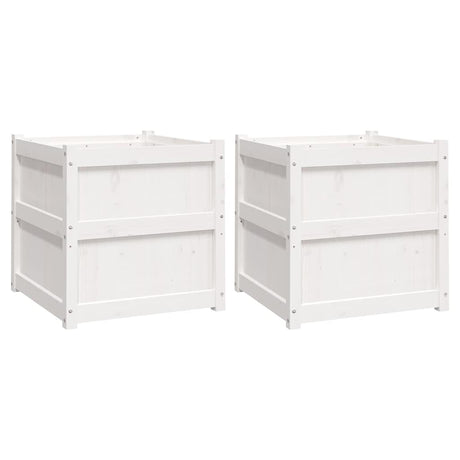 Vidaxx jardinières 2 pcs cm bois de pin massif blanc
