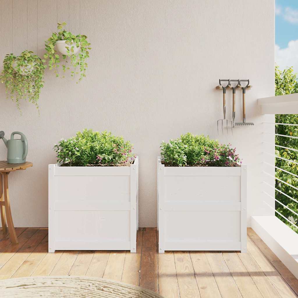 Vidaxx jardinières 2 pcs cm bois de pin massif blanc