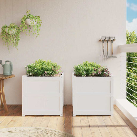 Vidaxx jardinières 2 pcs cm bois de pin massif blanc