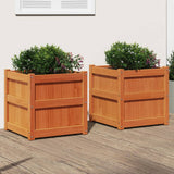 VidaXL jardinières 2 pcs cm bois de pin massif, marron lavé