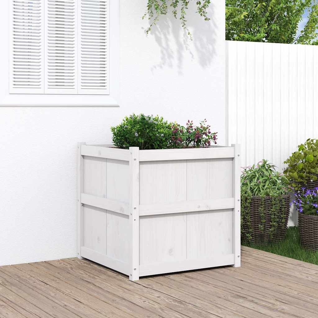 Vidaxx jardinière 70x70x70 cm bois de pin massif blanc