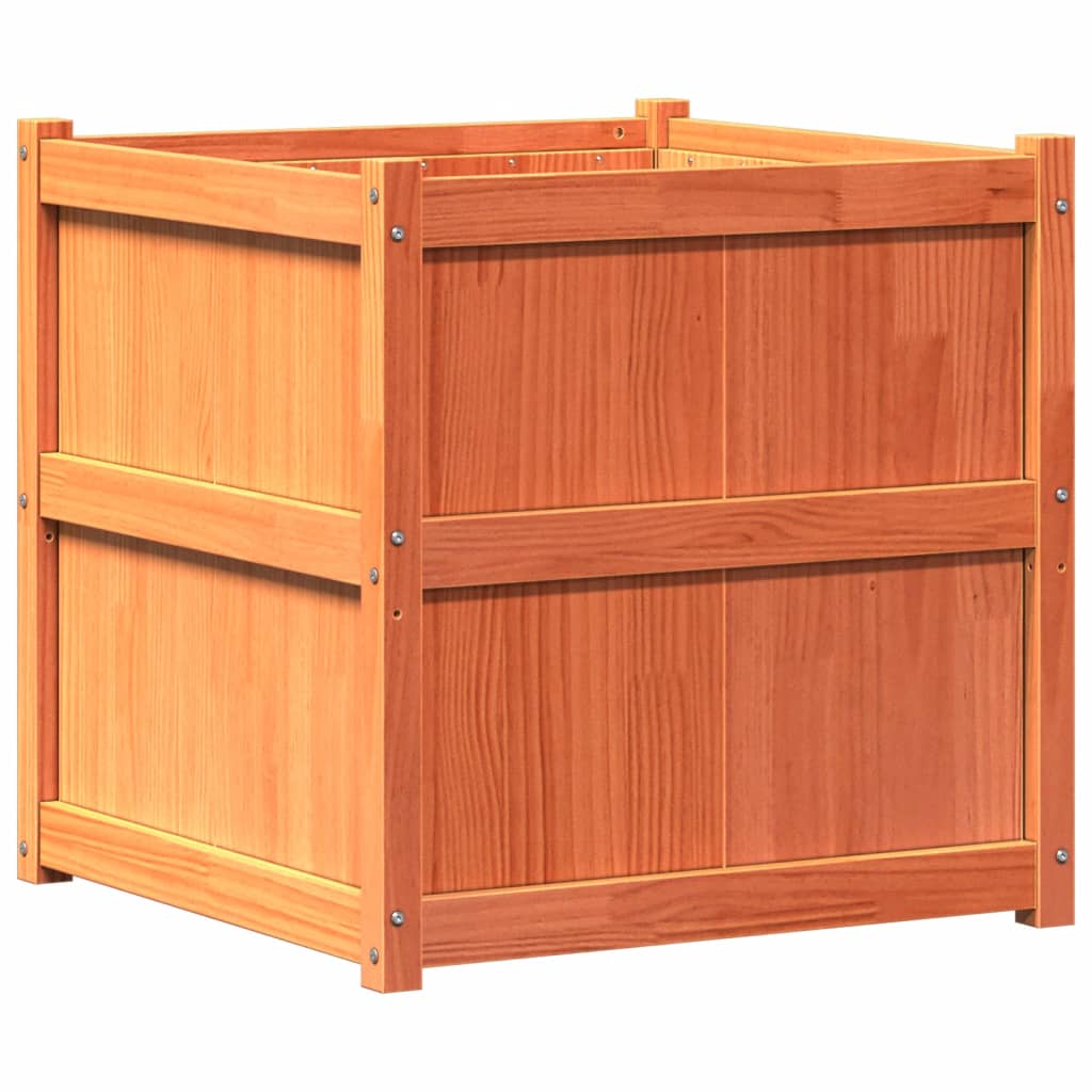 Vidaxx jardinière 70x70x70 cm bois de pin massif, marron lavé